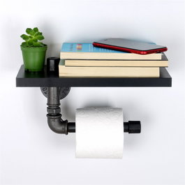 Hanah Home Boruraf239 Portarrollos de papel higiénico Negro y plata